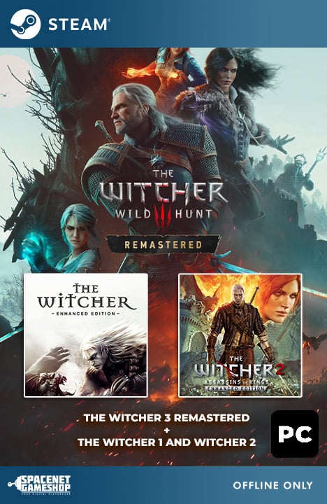 The Witcher 3 Remastered + The Witcher 1 & 2 Bundle Steam [Singleplayer Only]